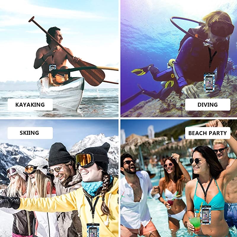 Universal Waterproof Pouch Cellphone Dry Bag Case for iPhone 11 Pro Xs Max XR XS X 8 7 6S Plus Galaxy S10 Plus S10e S9 Plus S8 + Note 10+ 10 9 8 Pixel 4 XL 3a 2 up to 68quot Blue Camo