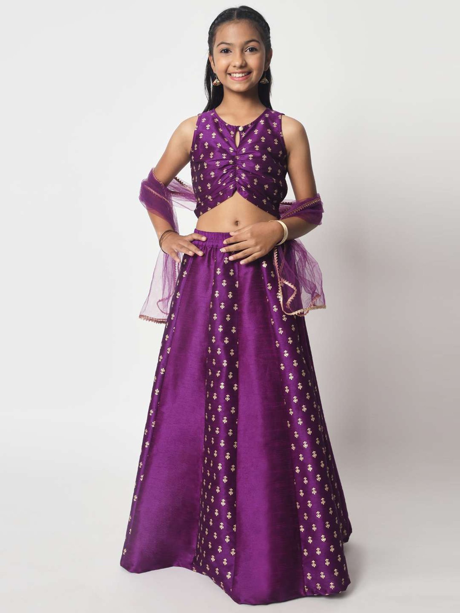 studiorasa Kids Purple Printed Top