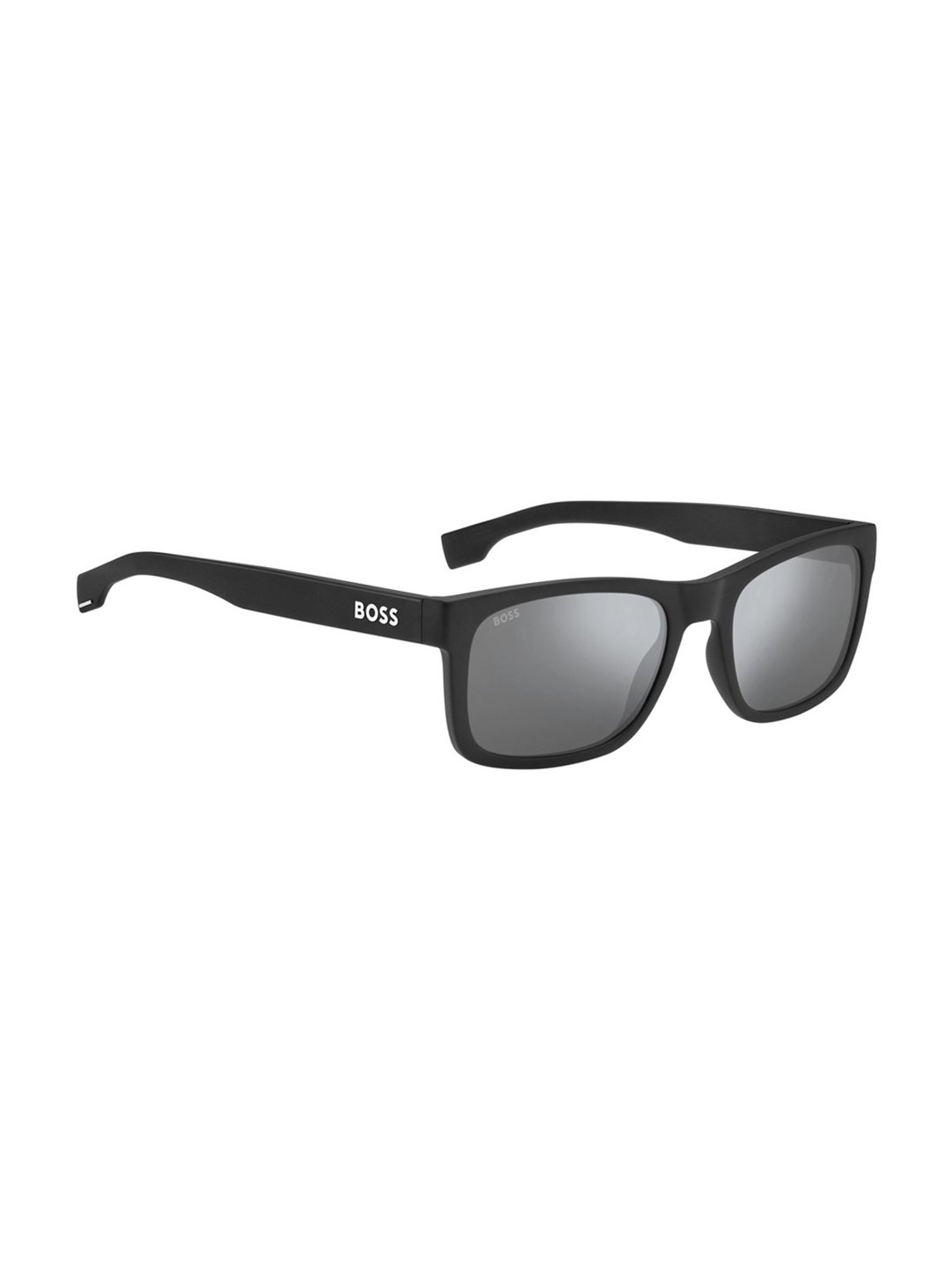 Hugo Boss Silver Rectangular Sunglasses for Men
