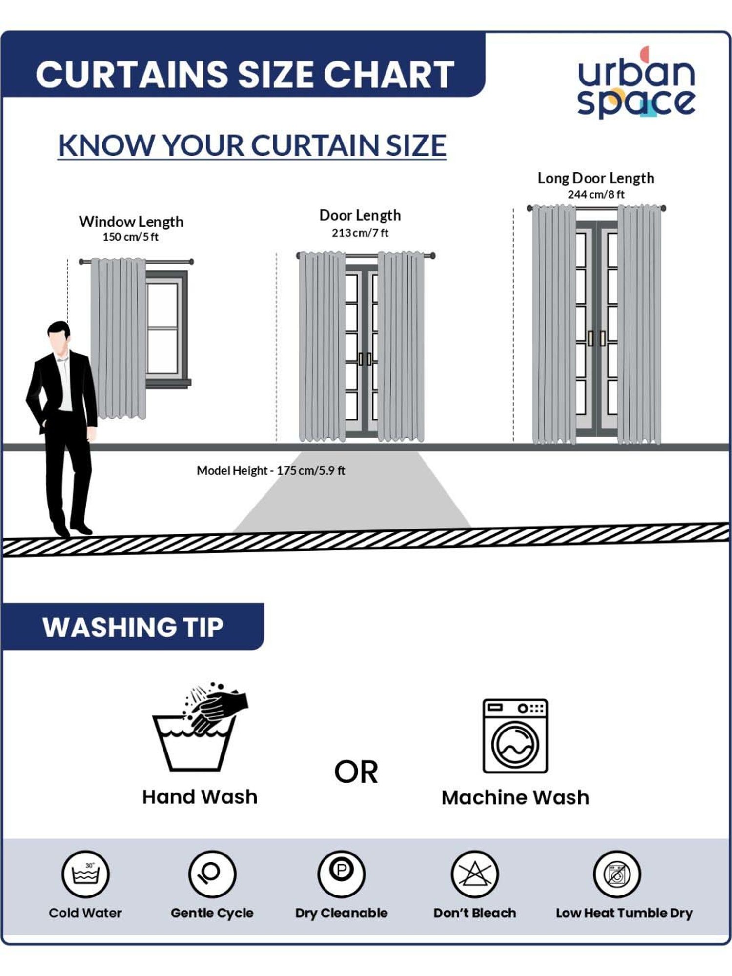 Urban Space White & Red Cotton Printed Window Curtain - Set of 2