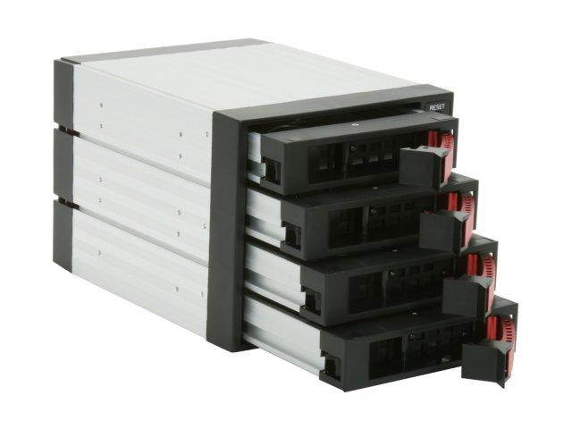 iStarUSA BPU-340SATA-RED 3x5.25" to 4x3.5" SAS/SATA 6.0 Gb/s Hot-Swap Cage