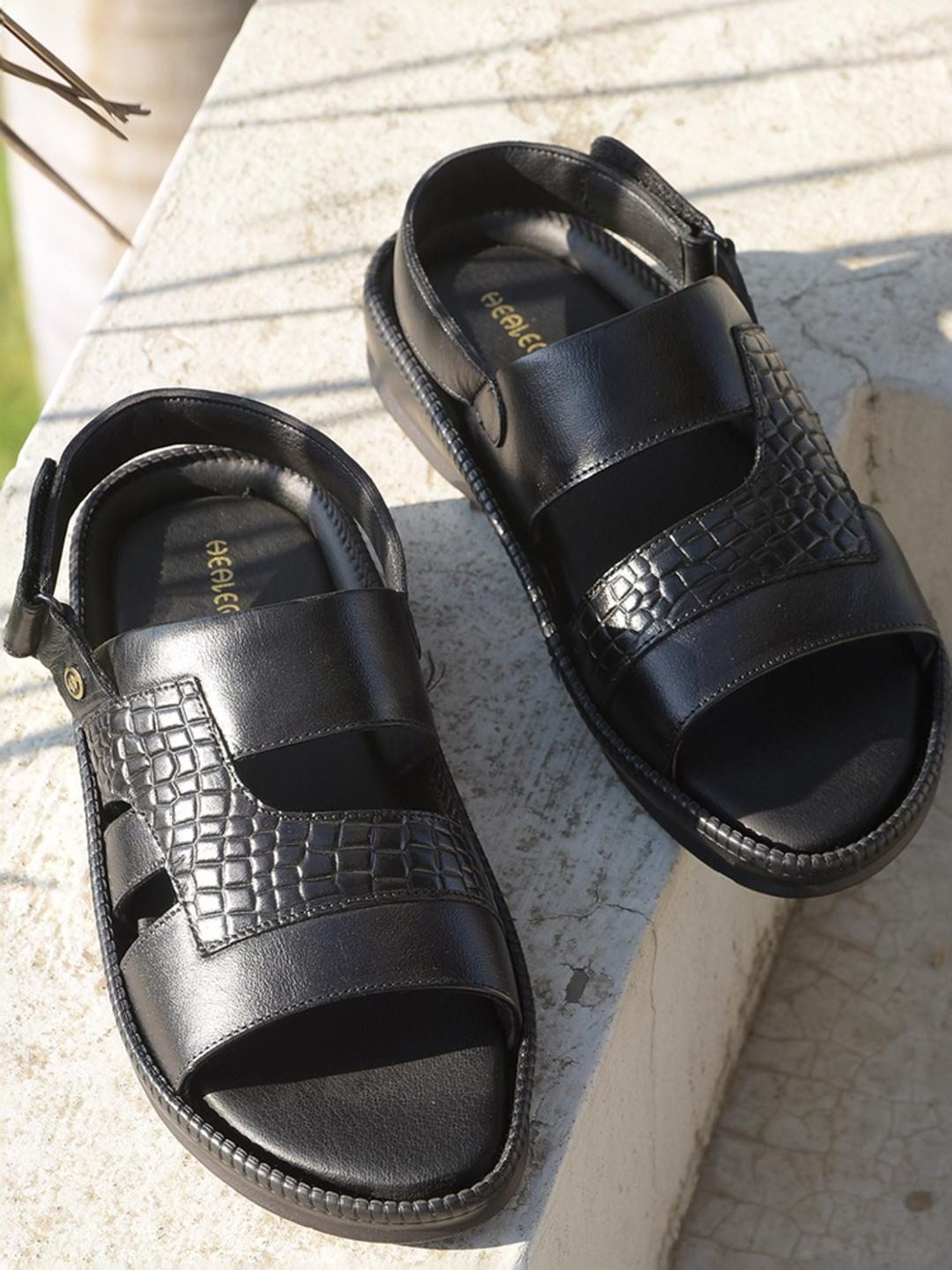 Healers by Liberty Men's Black Back Strap Sandals