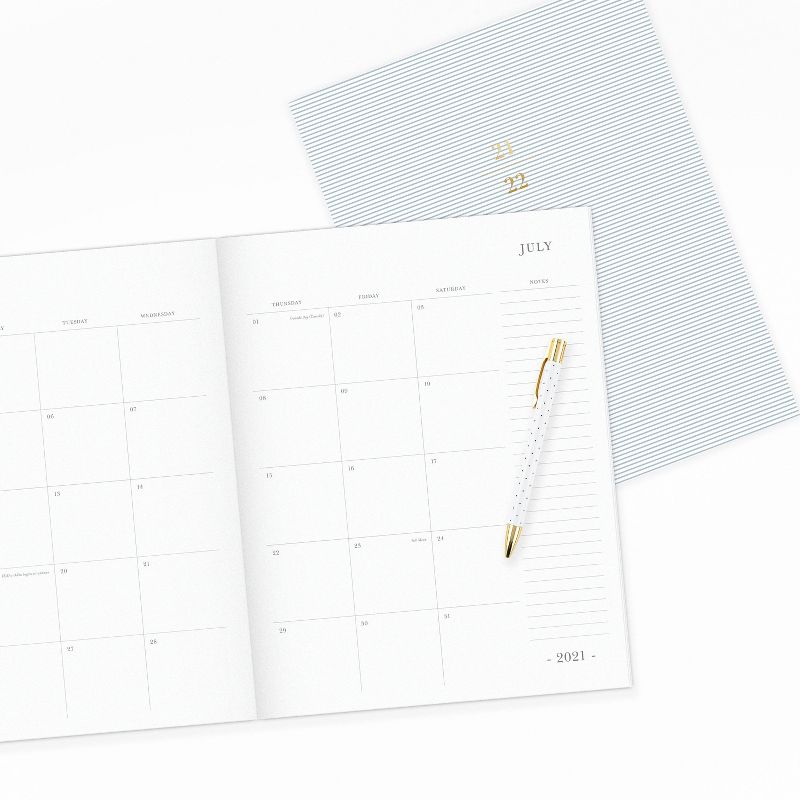 2021-22 Academic Planner 8.5" x 11" Stapled Monthly Blue Stripe - Sugar Paper™