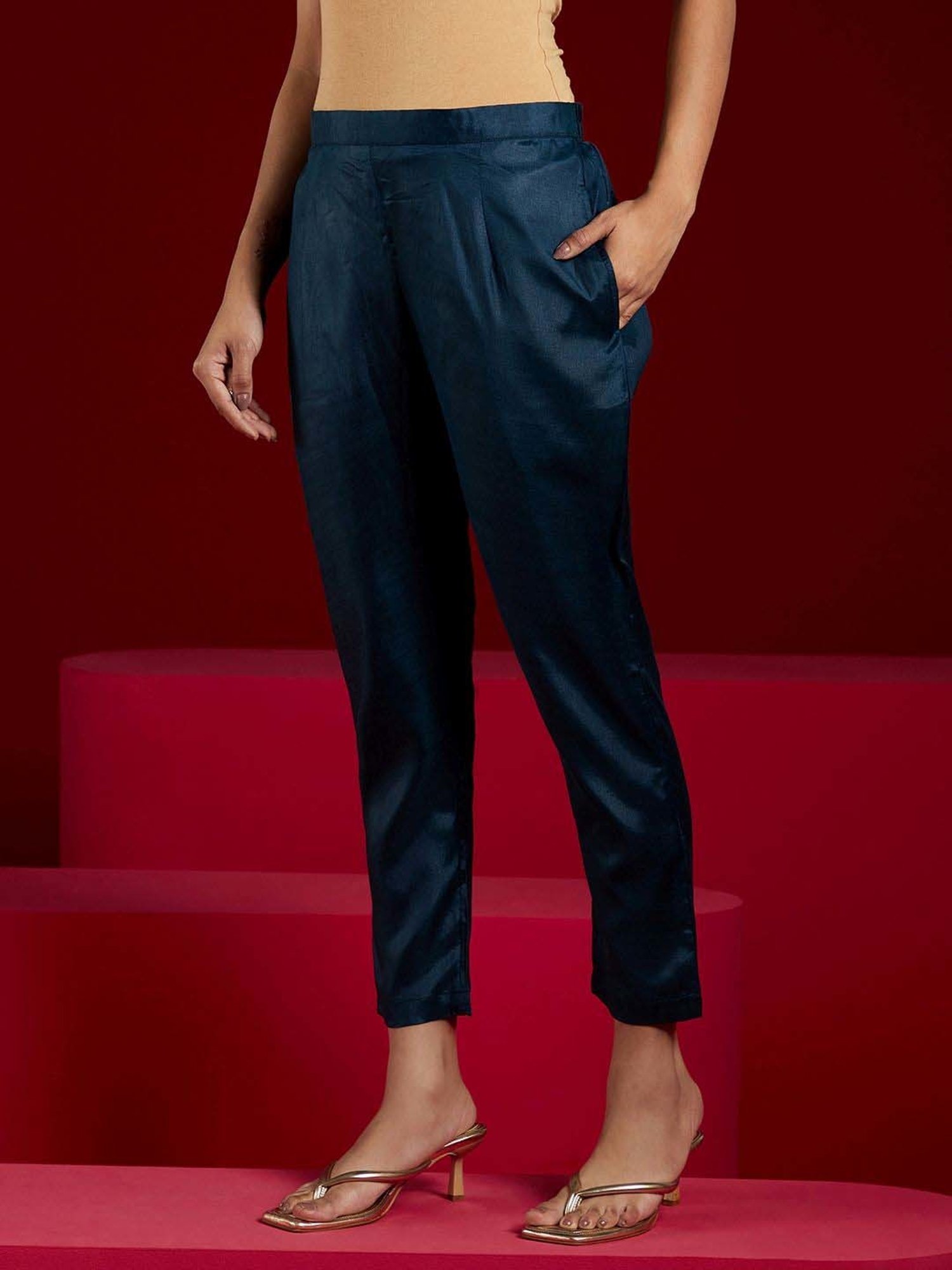 Libas Art Blue Embroidered Kurta Pant Set With Dupatta