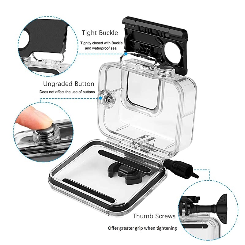 Waterproof Case for GoPro Hero 8 Accessories Housing Case Diving Protective Housing Shell 60M for Go Pro Hero 8 Action Camera with Bracket Accessory