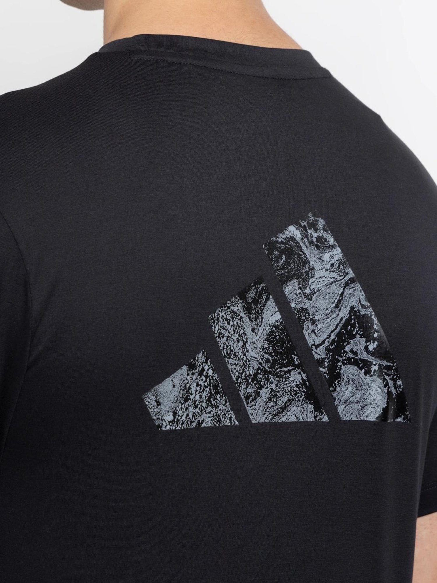 Adidas Black Slim Fit Printed T-Shirt