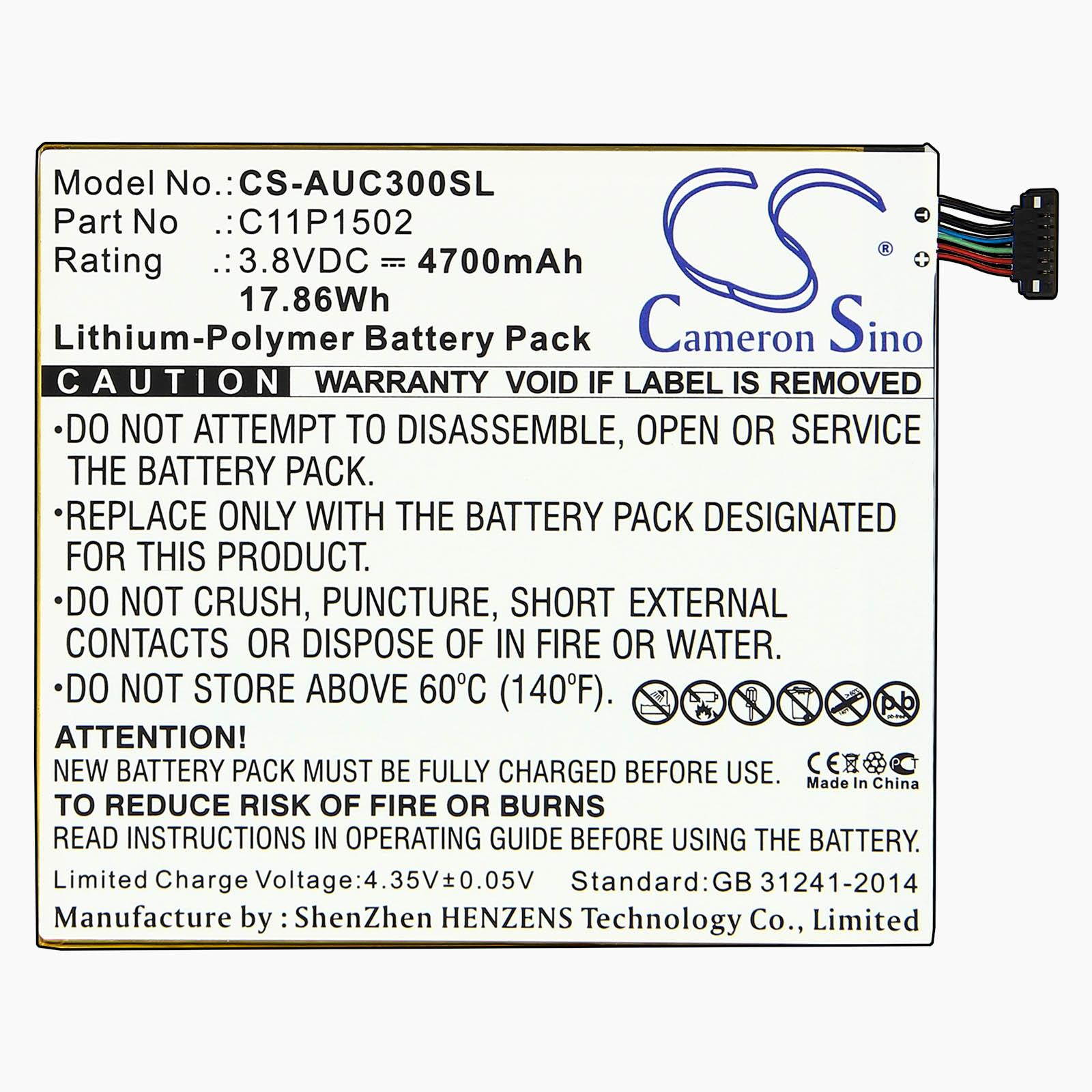 Battery for Azus Zenpad 10, 4700 mAh Replacement Battery Cameron Sino