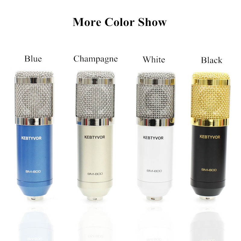 BM-800 Dynamic Condenser Sound Recording Microphone with Shock Mount for Radio Braodcasting KTV Karaoke with Shock Mount