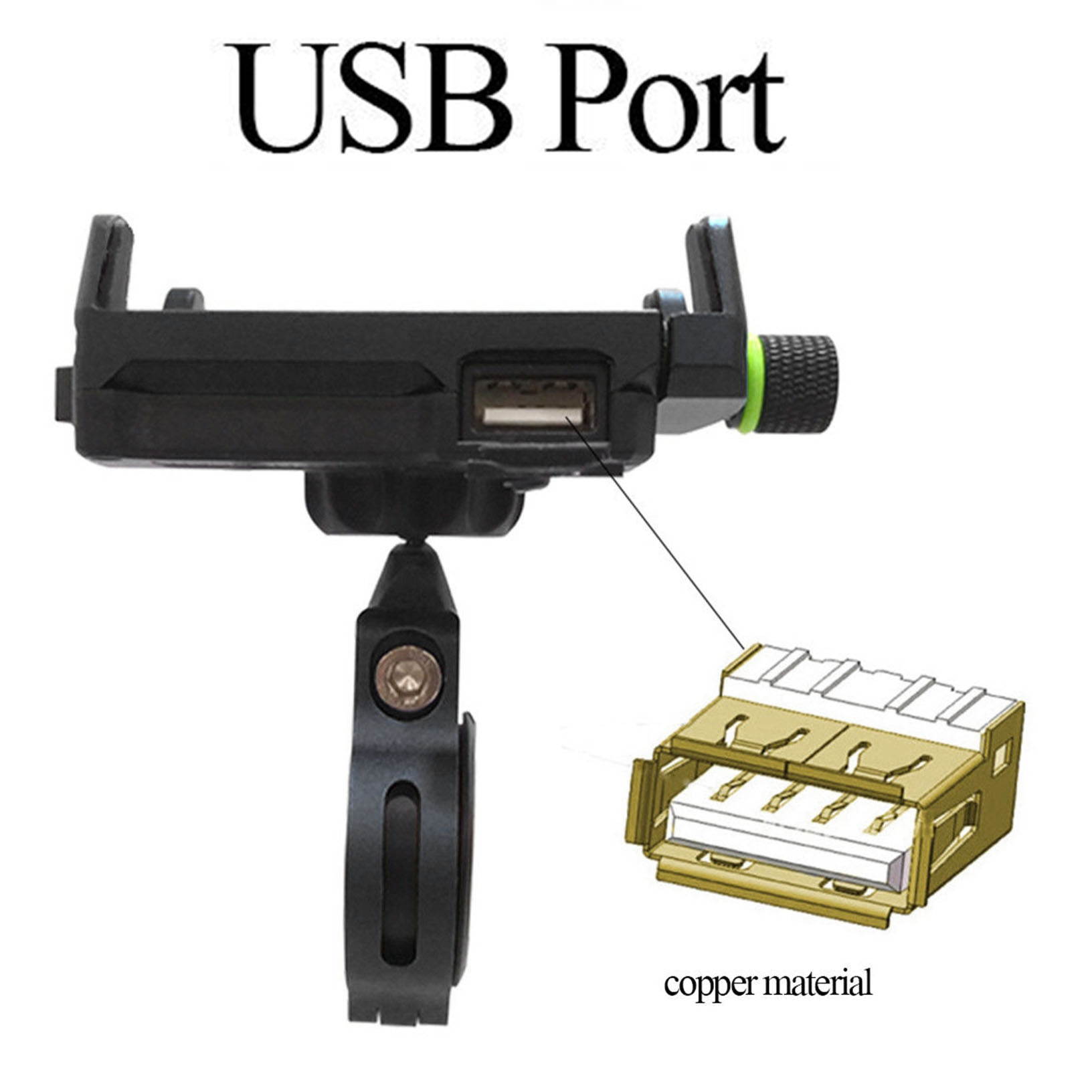 Universal Full Aluminum Motorcycle Motorbike Phone Holder Mount USB Fast Charge