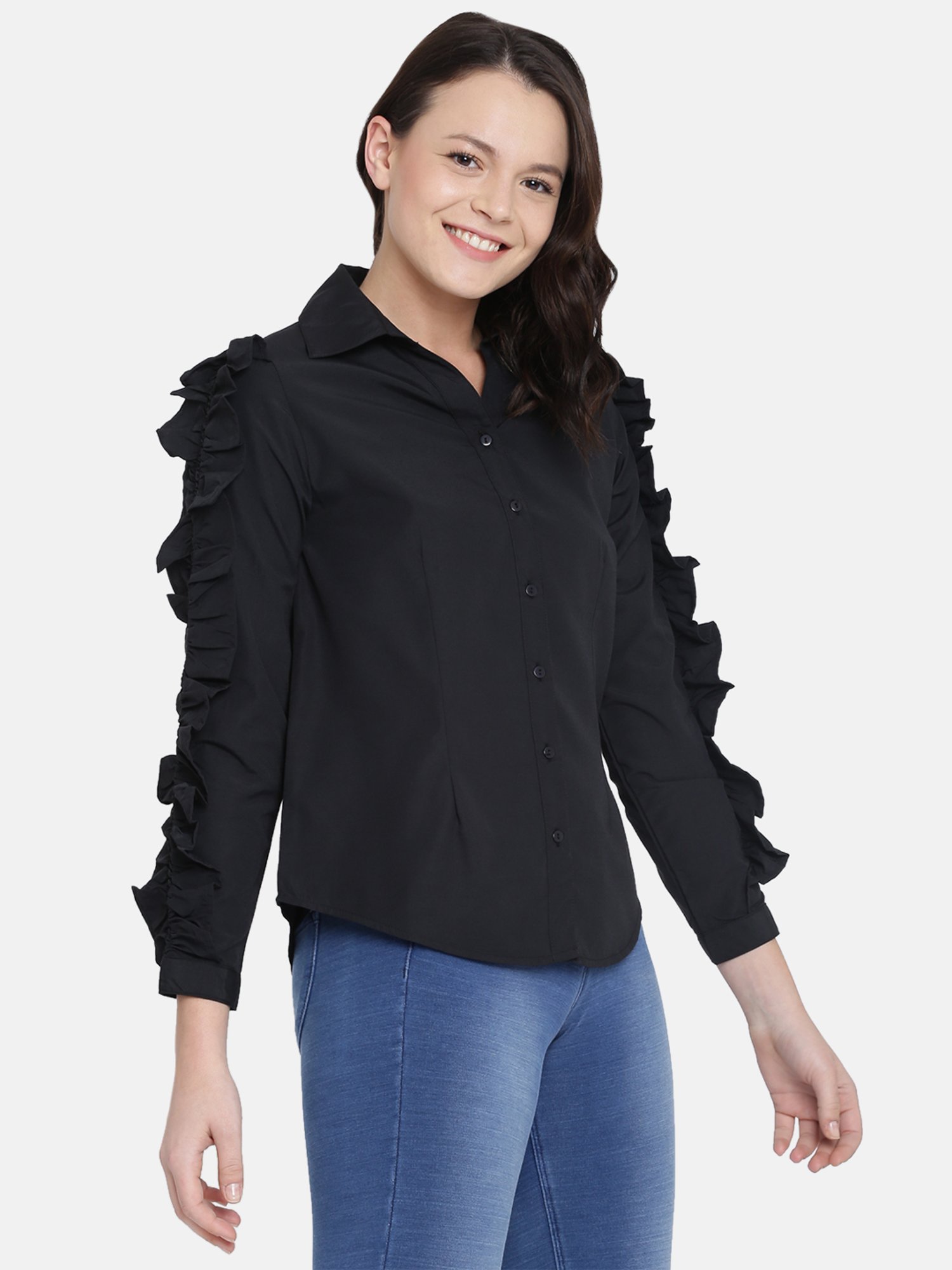 ISU by Radhika Apte Black Cotton Shirt