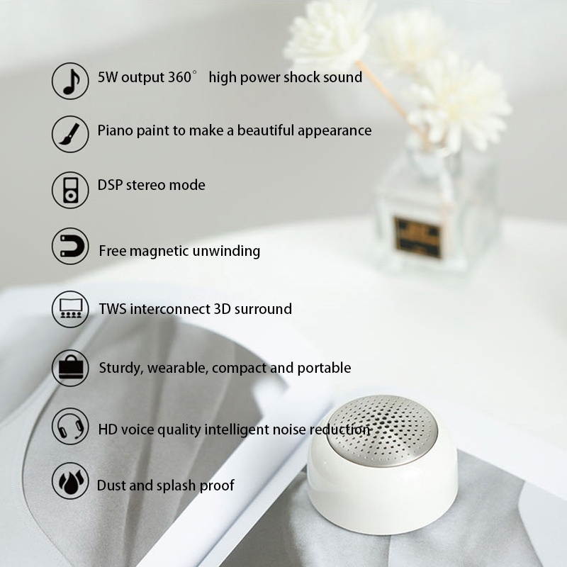 A3 Portable Mini Stereo Wireless Bluetooth Speaker, with Magnetic & LED Night Light Function, Support Hands-free