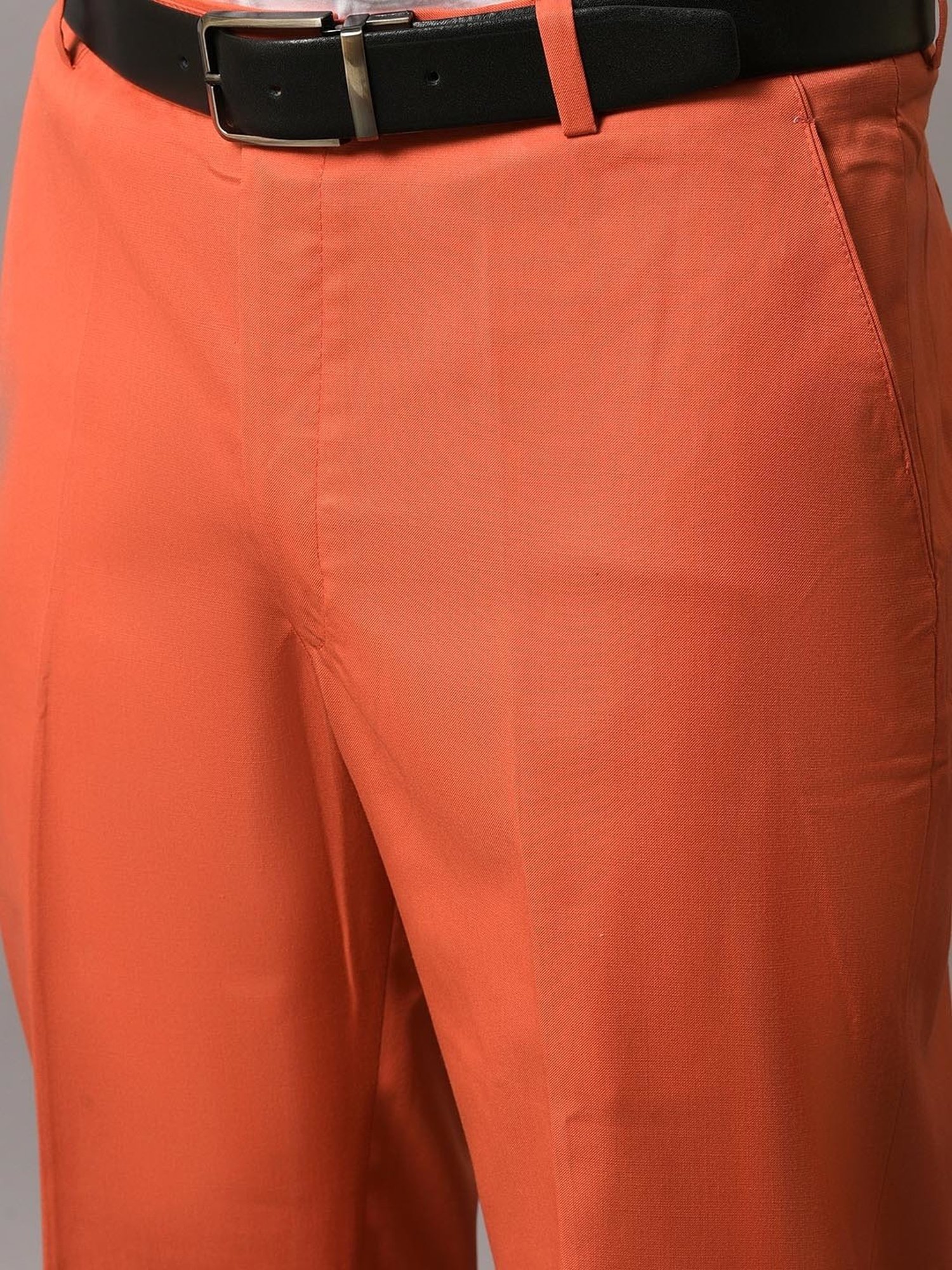 Hangup Peach Regular Fit Flat Front Trousers