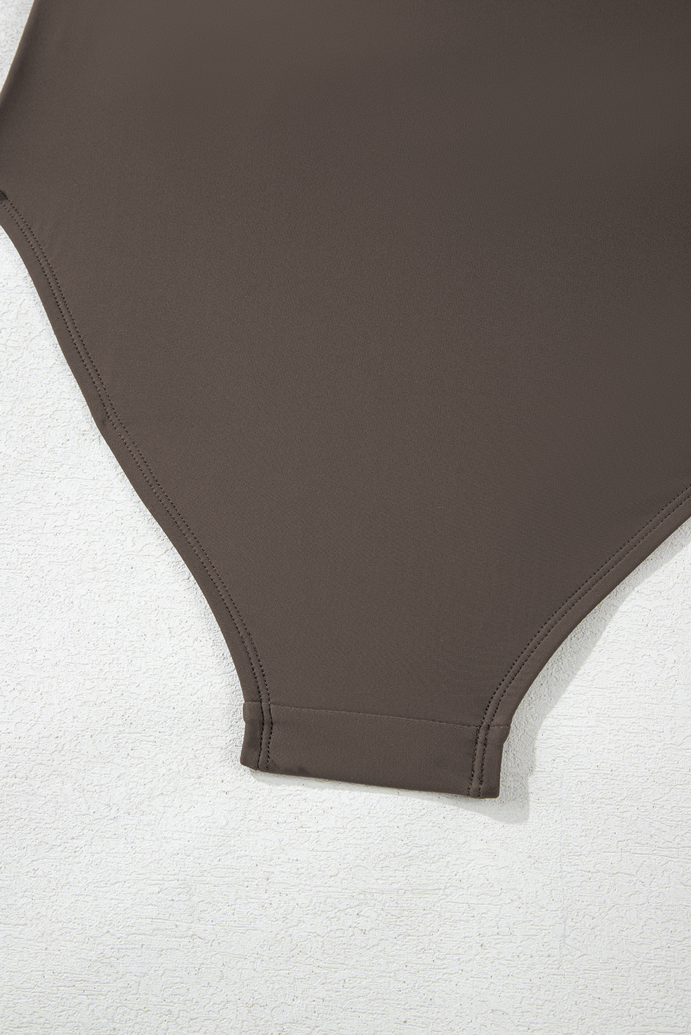 Khaki Abstract Print One Shoulder Ring Linked High Waist Bikini