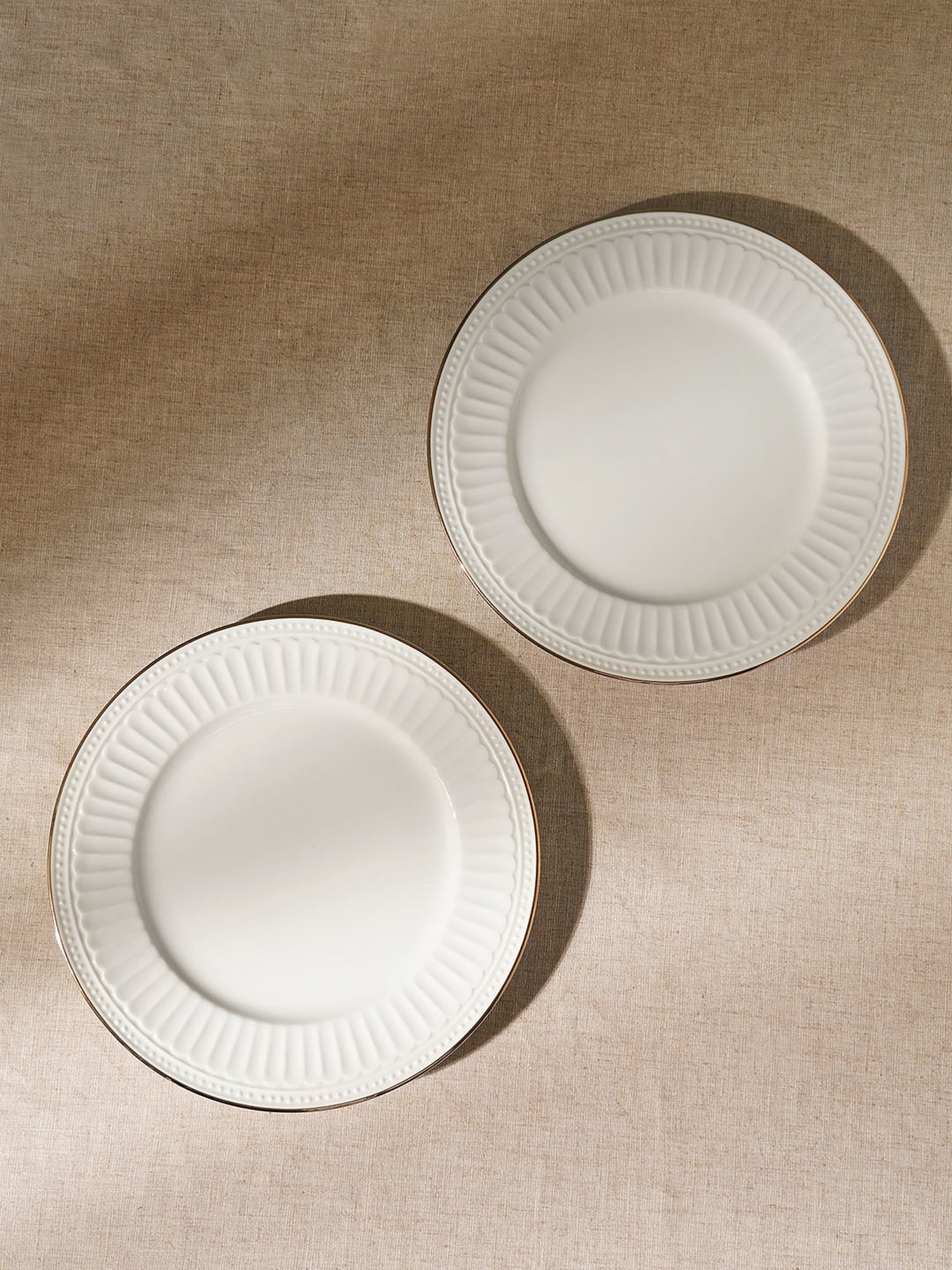Pure Home and Living White Ceramic Dessert Plates