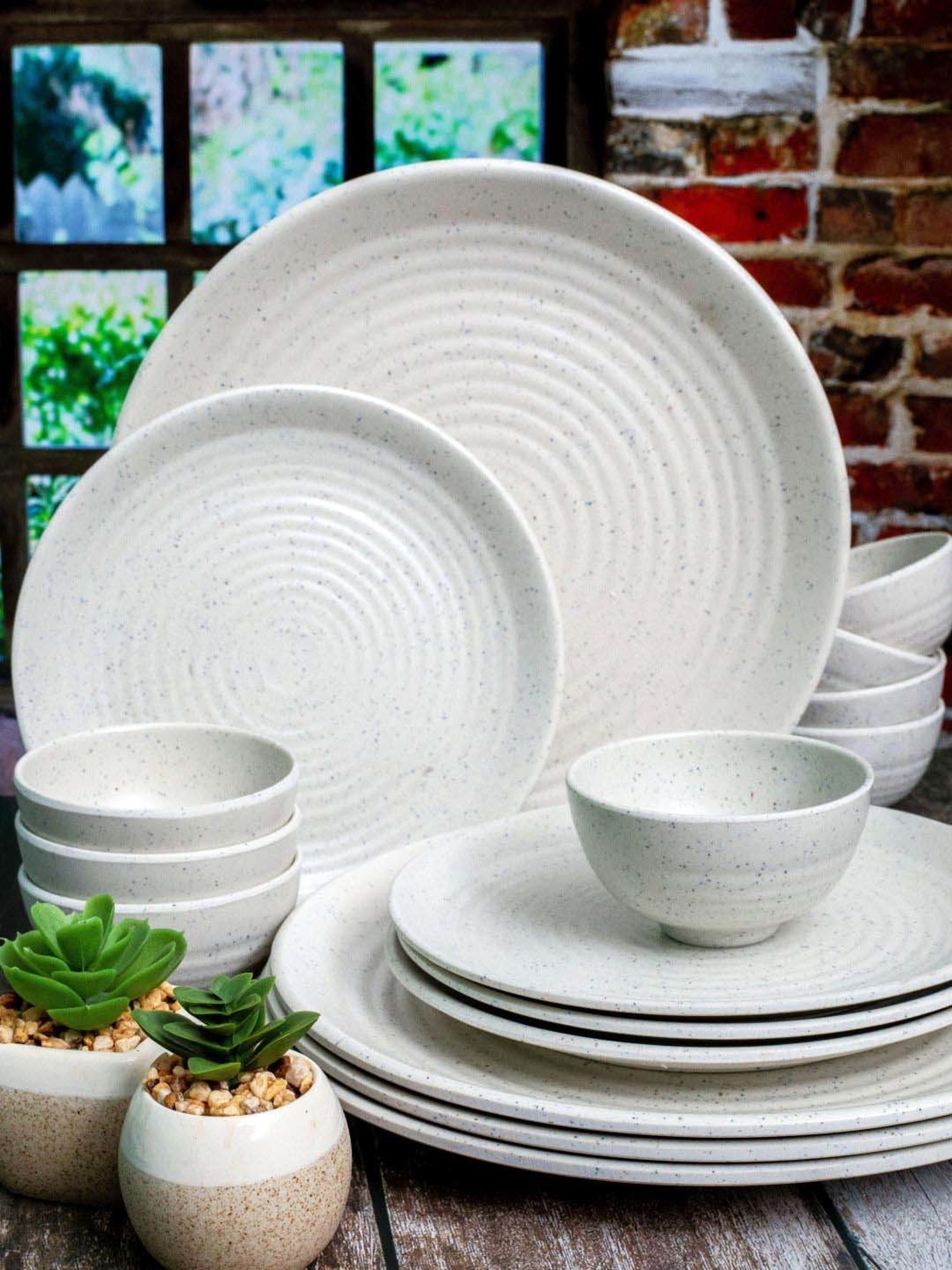 Goodhomes White Melamine Dinner Set