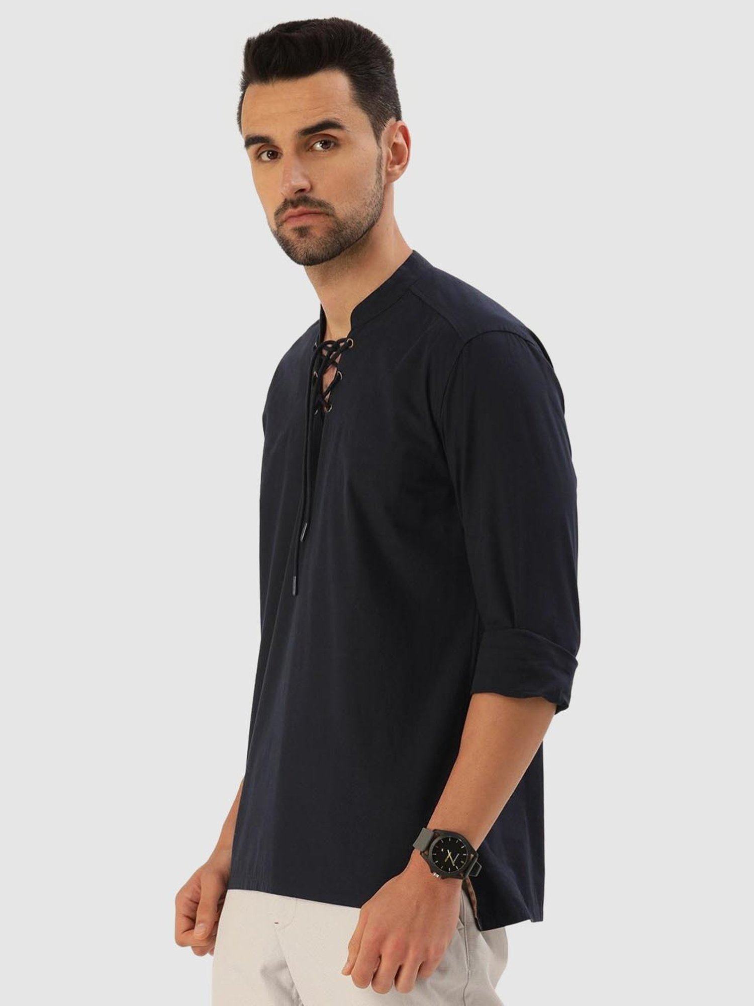 Bene Kleed Navy Cotton Regular Fit Shirt