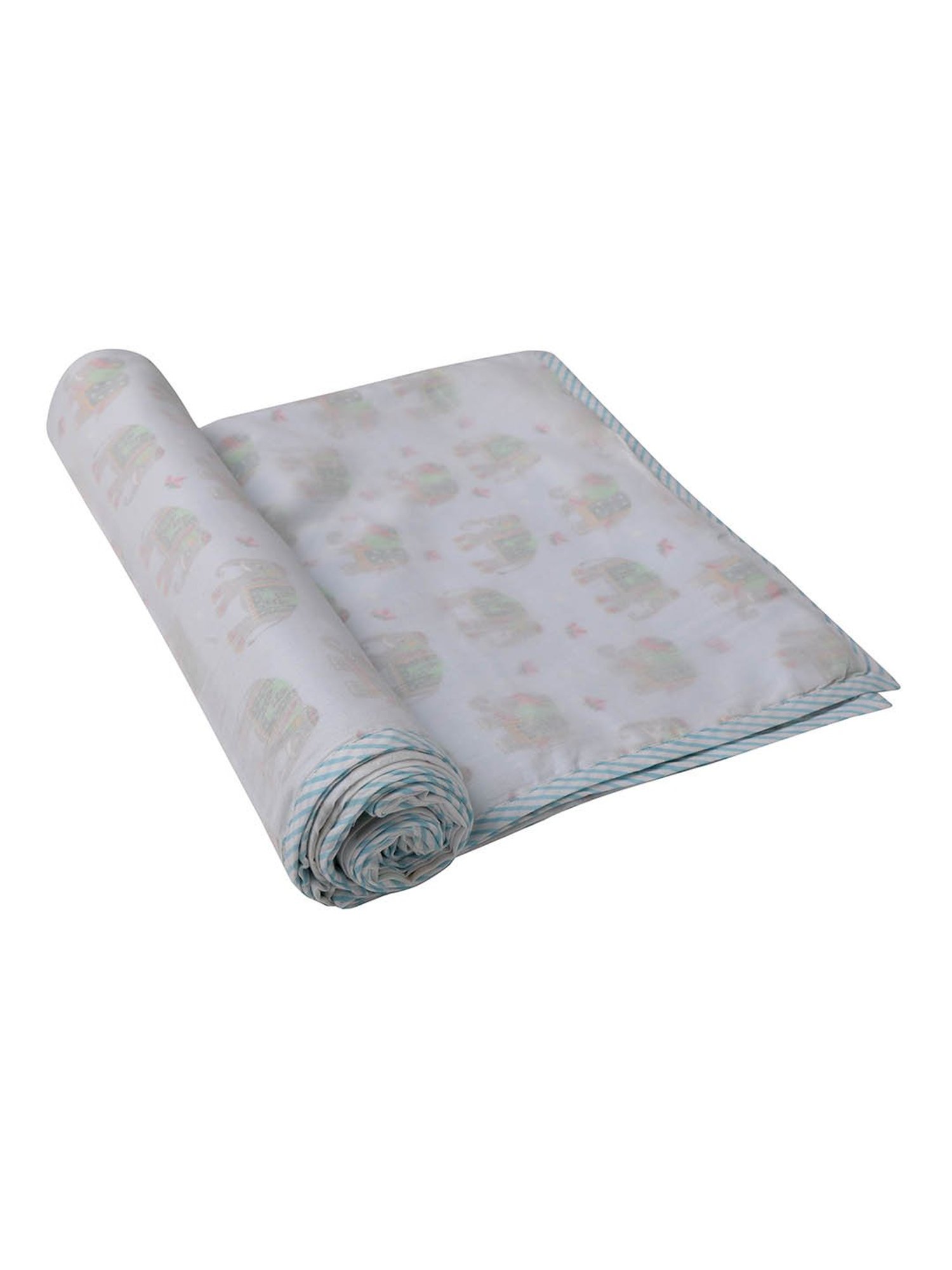 Nigh Nigh Elephant Blue Cotton 70 TC Toddlers Dohar - Set of 1