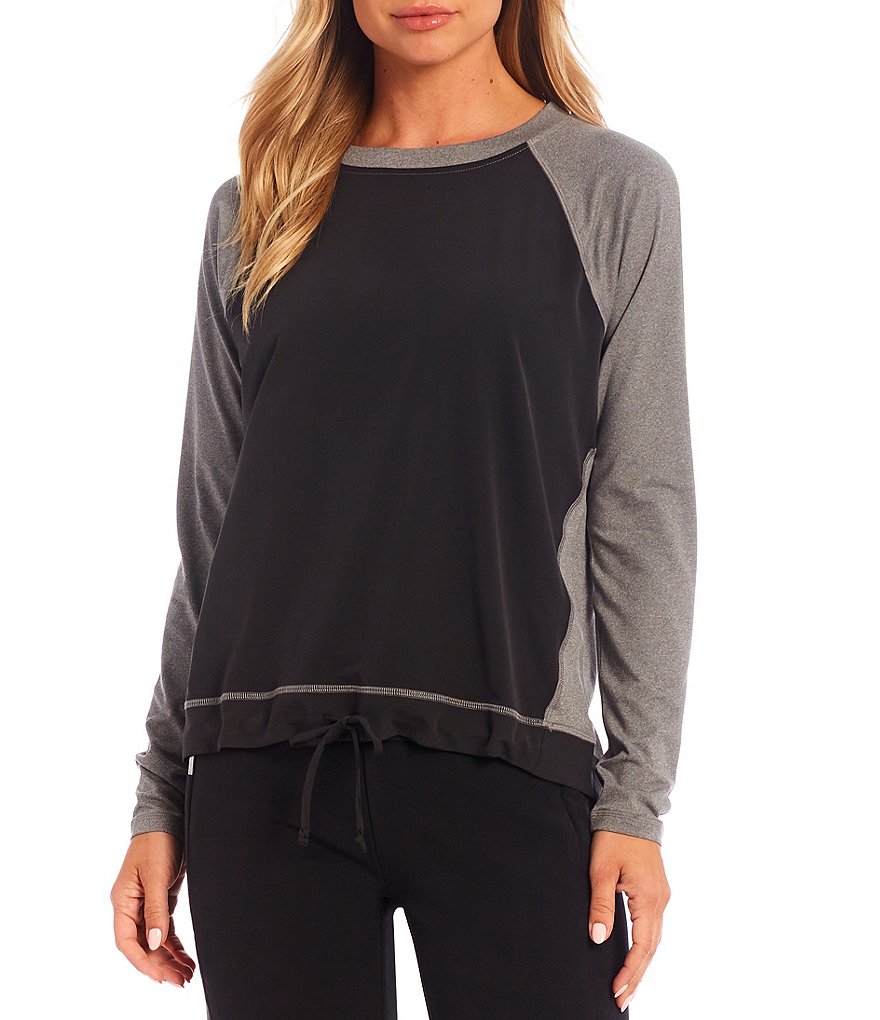 Cutter & Buck Response Lightweight Round Neck Long Raglan Sleeve Hybrid Pullover Windbreaker