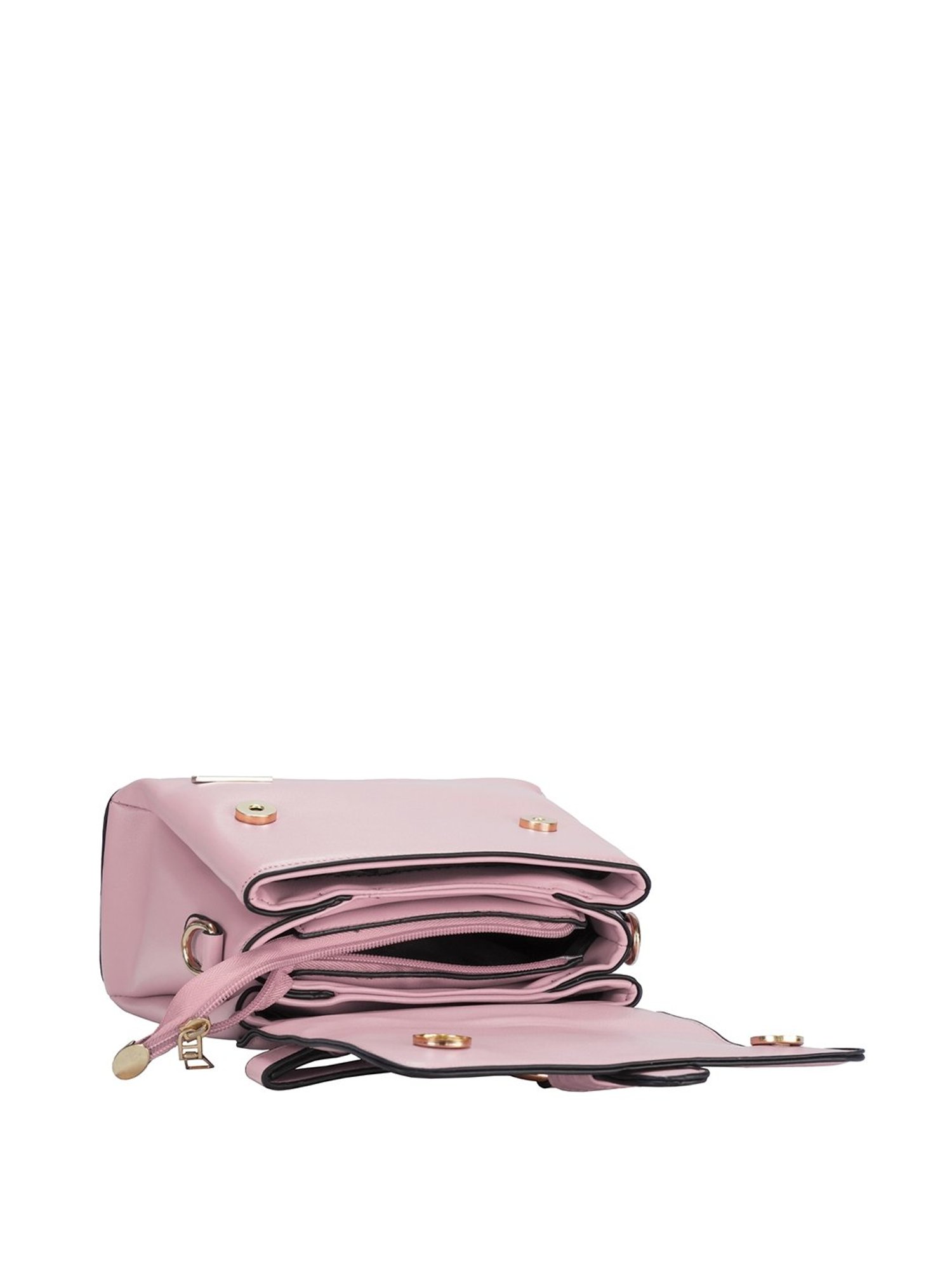 Luvoksi Pink Solid Medium Satchel Handbag