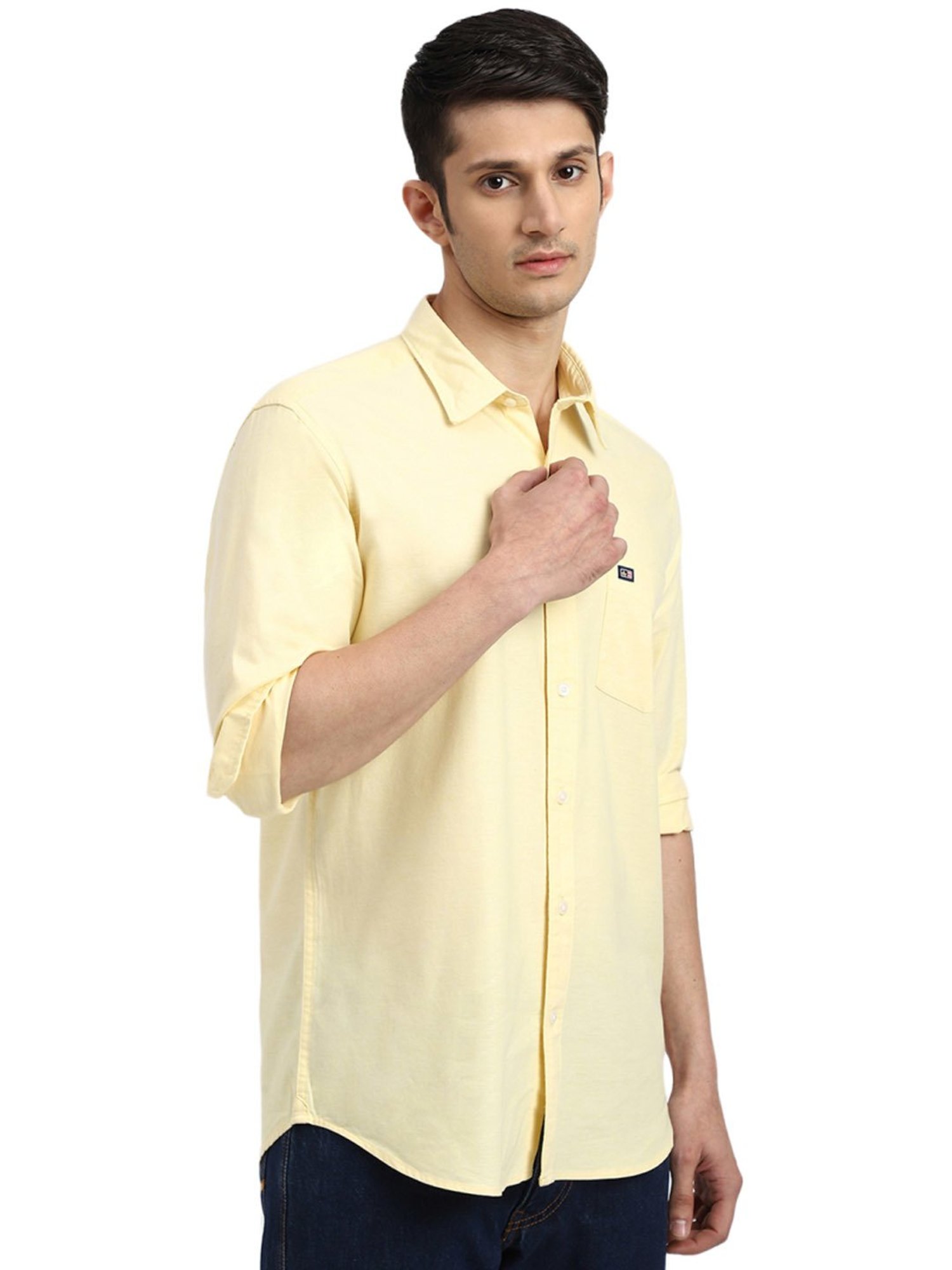 Arrow Yellow Cotton Slim Fit Shirt