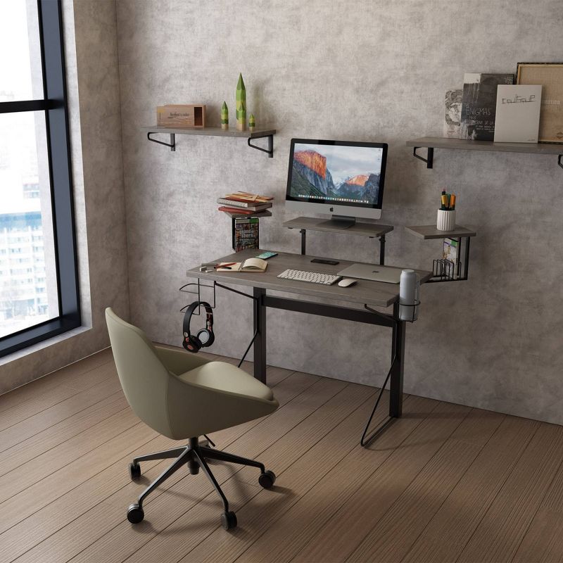 Carnegie Computer Gaming Desk Black/Gray - Jamesdar