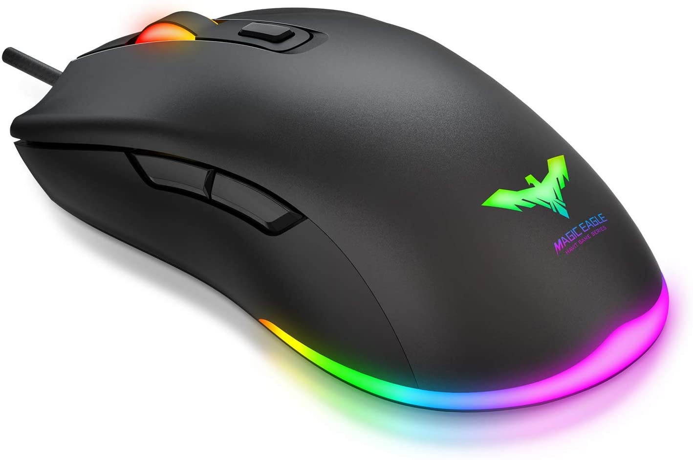 Havit RGB Gaming Mouse Wired PC Gaming Mice with 7 Color Backlight 6 Buttons Up to 6400 D P I Computer USB Mouses for Desktop Laptop Gamer & Work