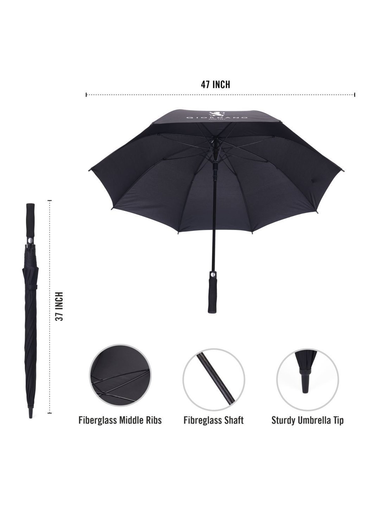 Giordano Automatic UV Protection Black Umbrella