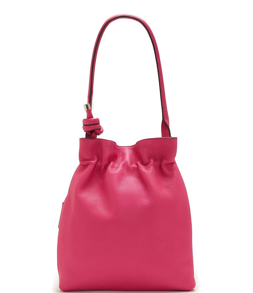 Vince Camuto Cayra Leather Ruched Snap Hobo Bag