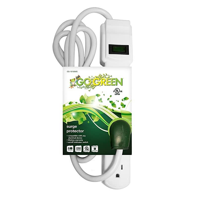Green Power GG-16106MS Green Power 6 Outlet Surge Protector with 6' Cord, White