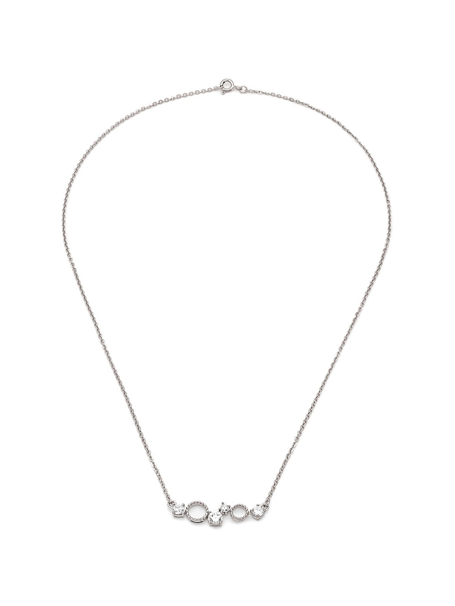 Silberry 92.5 Sterling Silver Crystal Gears Necklace