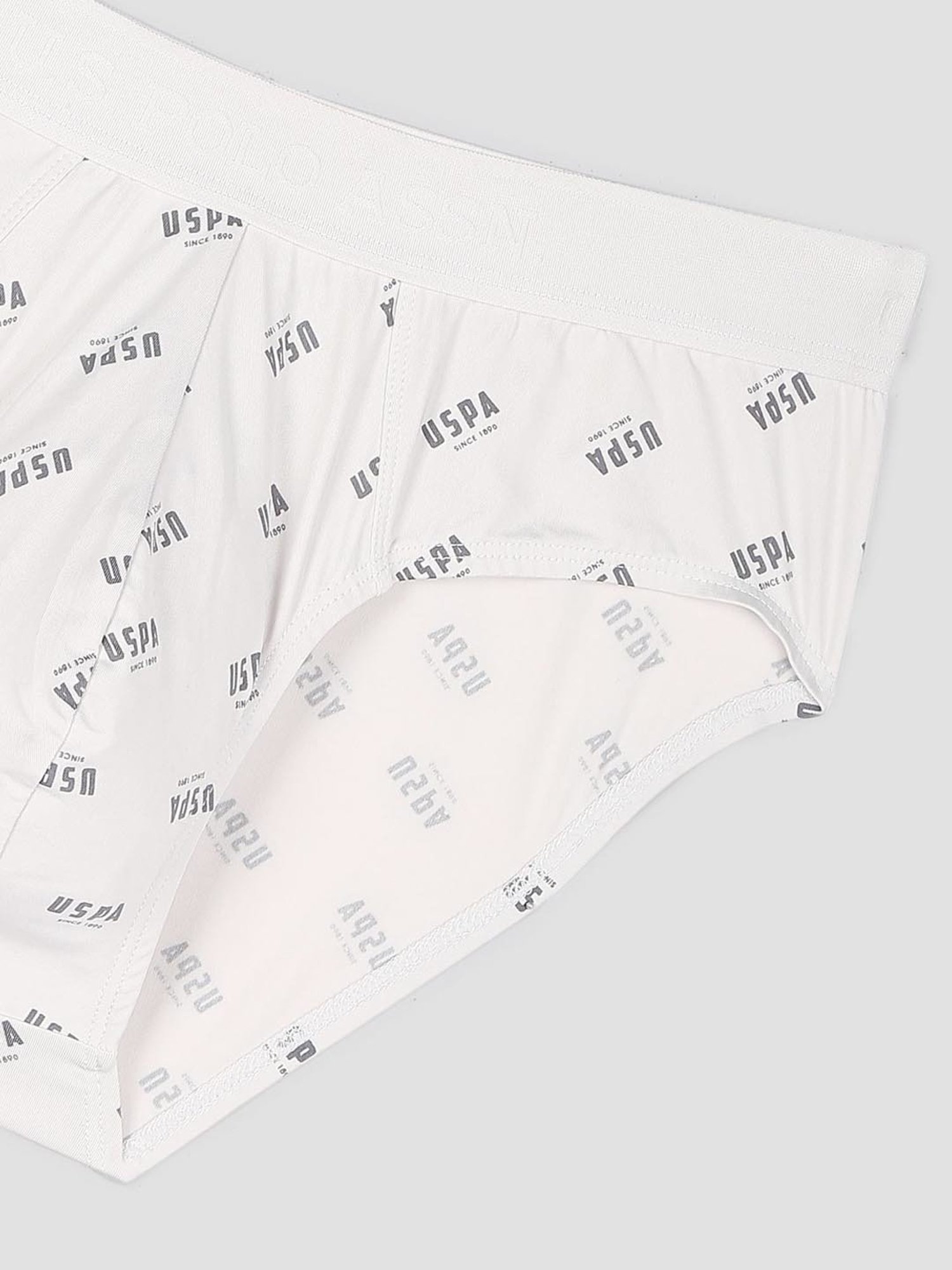 U.S. Polo Assn. White Regular Fit Printed Briefs