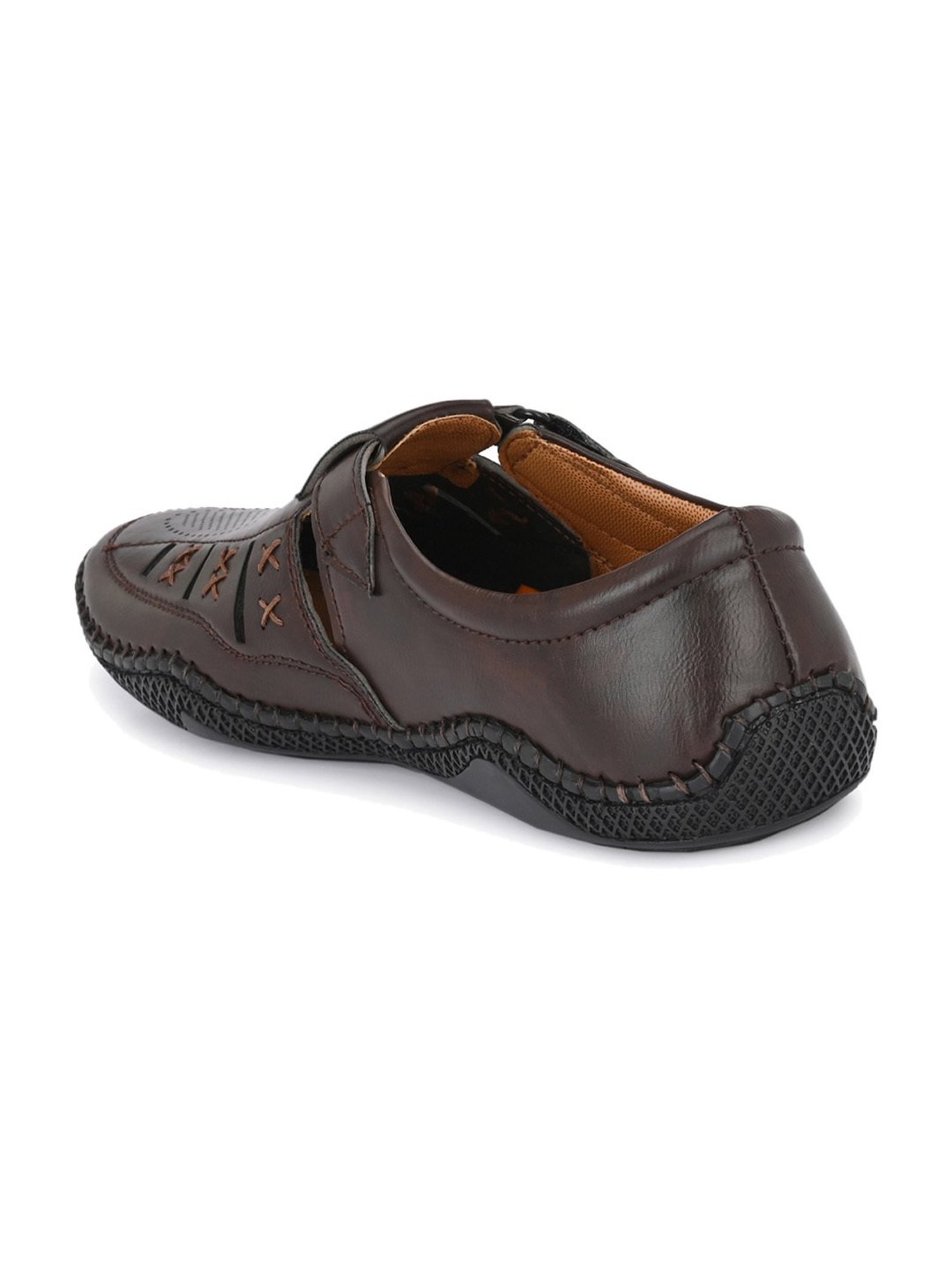 El Paso Men's Brown Fisherman Sandals