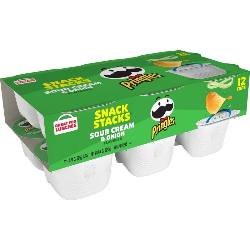 Pringles Snack Stacks Sour Cream & Onion Potato Crisps Chips - 8.8oz/12ct
