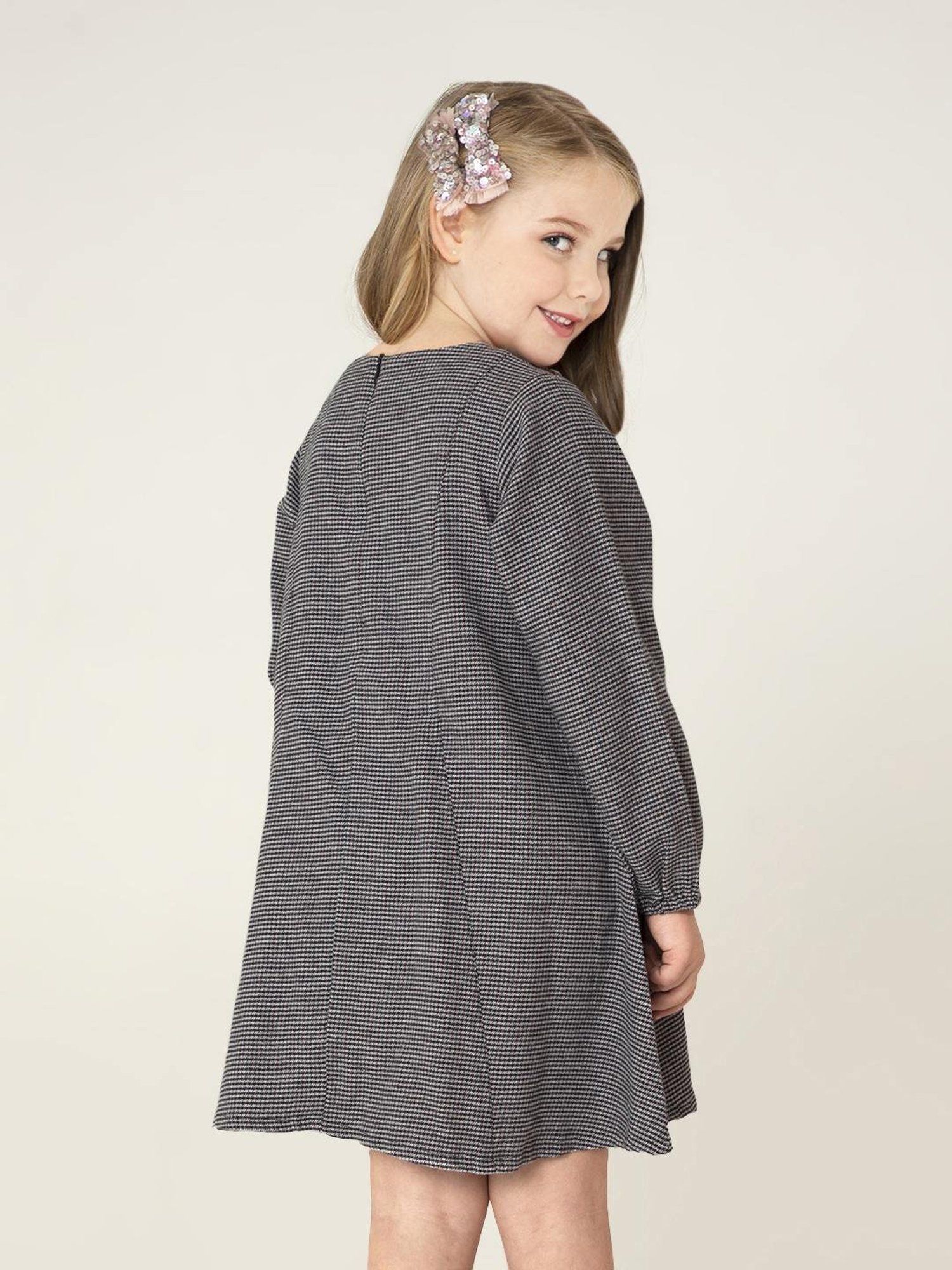 Cherry Crumble By Nitt Hyman Kids Grey Cotton Dress
