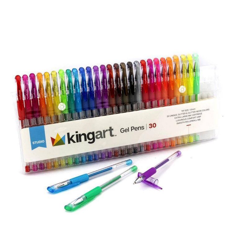 Kingart 105ct Markers Gel Pens Drawing Pad Bundle