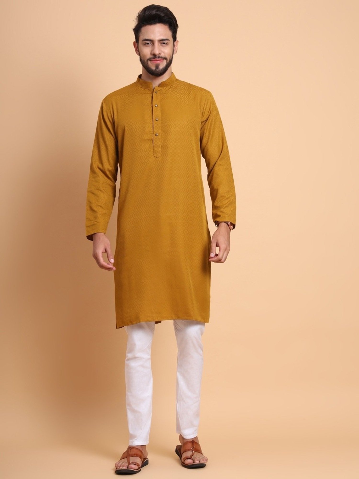SWAGG INDIA Mustard Regular Fit Kurta