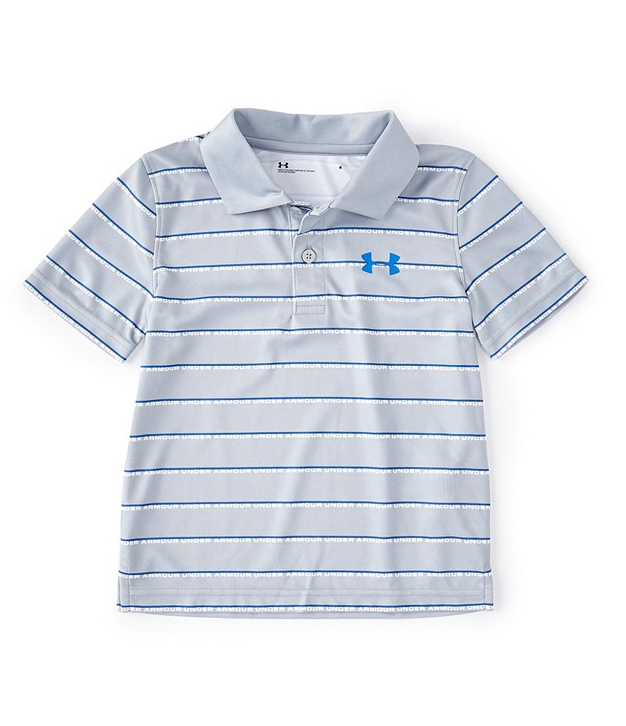 Under Armour Little Boys 2T-7 Short-Sleeve Match Play Wordmark Striped Polo Shirt