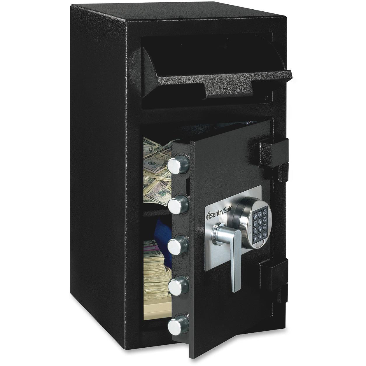 SENTRY SAFE DH-134E Cash Depository Safe, 1.57 cu ft, 121 lb, Black, Solid Steel