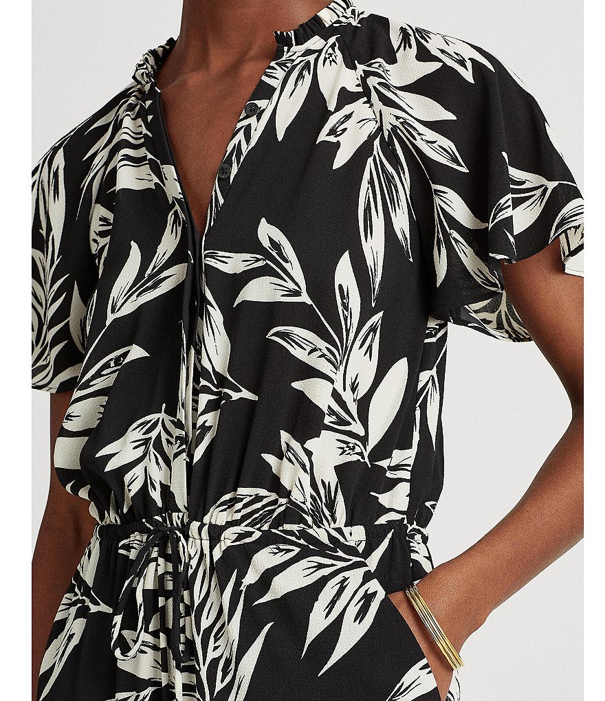 Tahari ASL Sequin Long Sleeve Crepe Jumpsuit