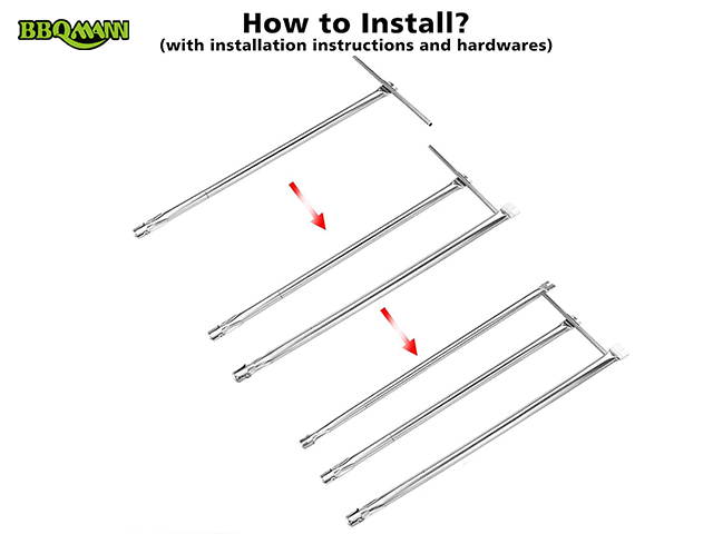 BBQMAN-7508 Burner Tube Set 28-1/8 Inch for Weber spirit 700, genesis silver b/c, genesis gold 2002 and newer models, and 2005 genesis platinum gas grills,Burner Replacement Parts