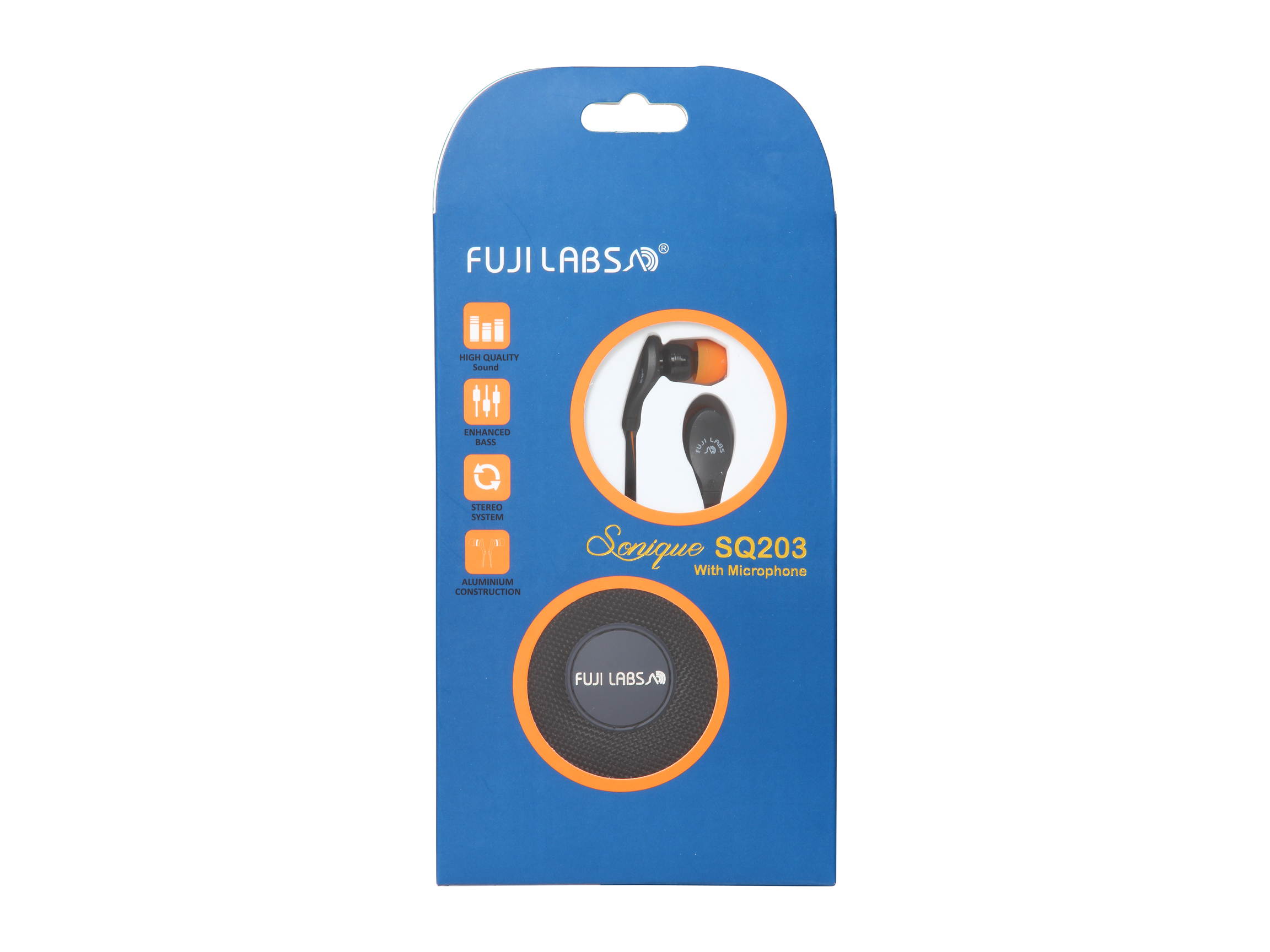 Fuji Labs Sonique SQ203 Designer In-Ear Headphones with In-line Mic