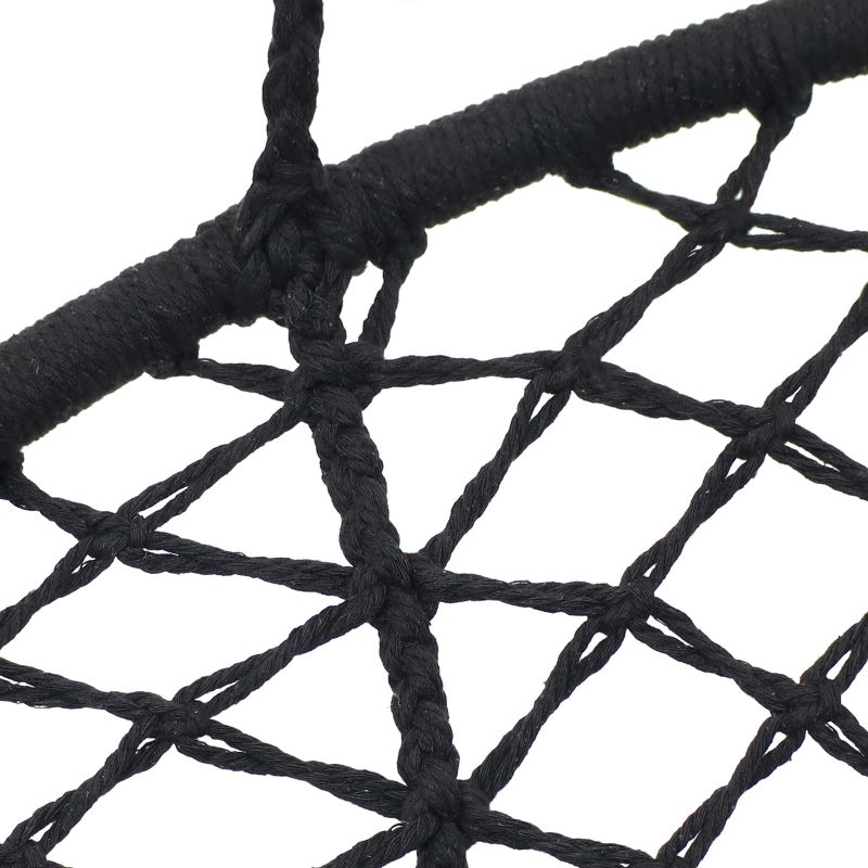 Sunnydaze Indoor/Outdoor Cotton Rope Hammock Chair Bohemian Macrame Hanging Netted Swing with Mounting Hardware, Seat Cushion and Tassels - White