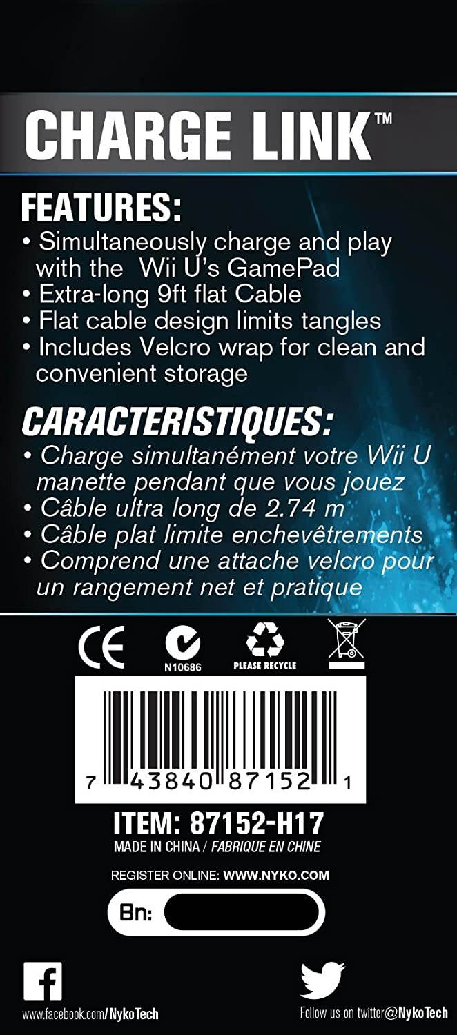 Nyko Charge Link - Micro-USB Controller Charge and Sync Cable for Xbox One