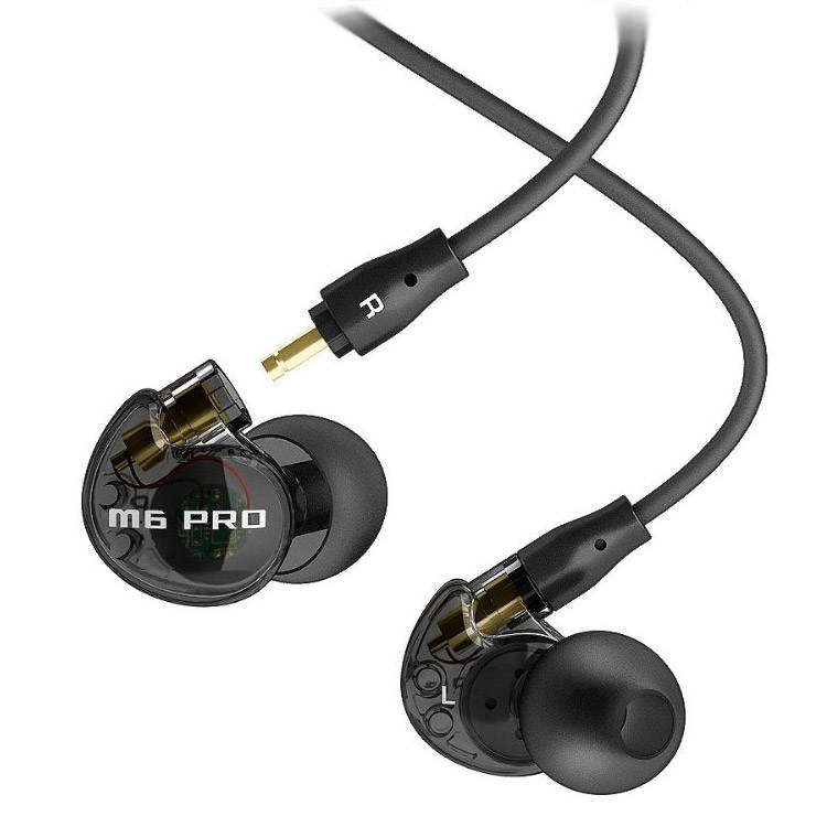 MEE audio M6 Pro Universal-Fit Noise-Isolating Musician's In-Ear Monitors with Detachable Cables (Smoke)