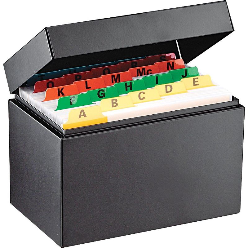 SteelMaster Index Card File Holds 400 4 x 6 cards, 6 3/4 x 4 1/5 x 5 263644BLA