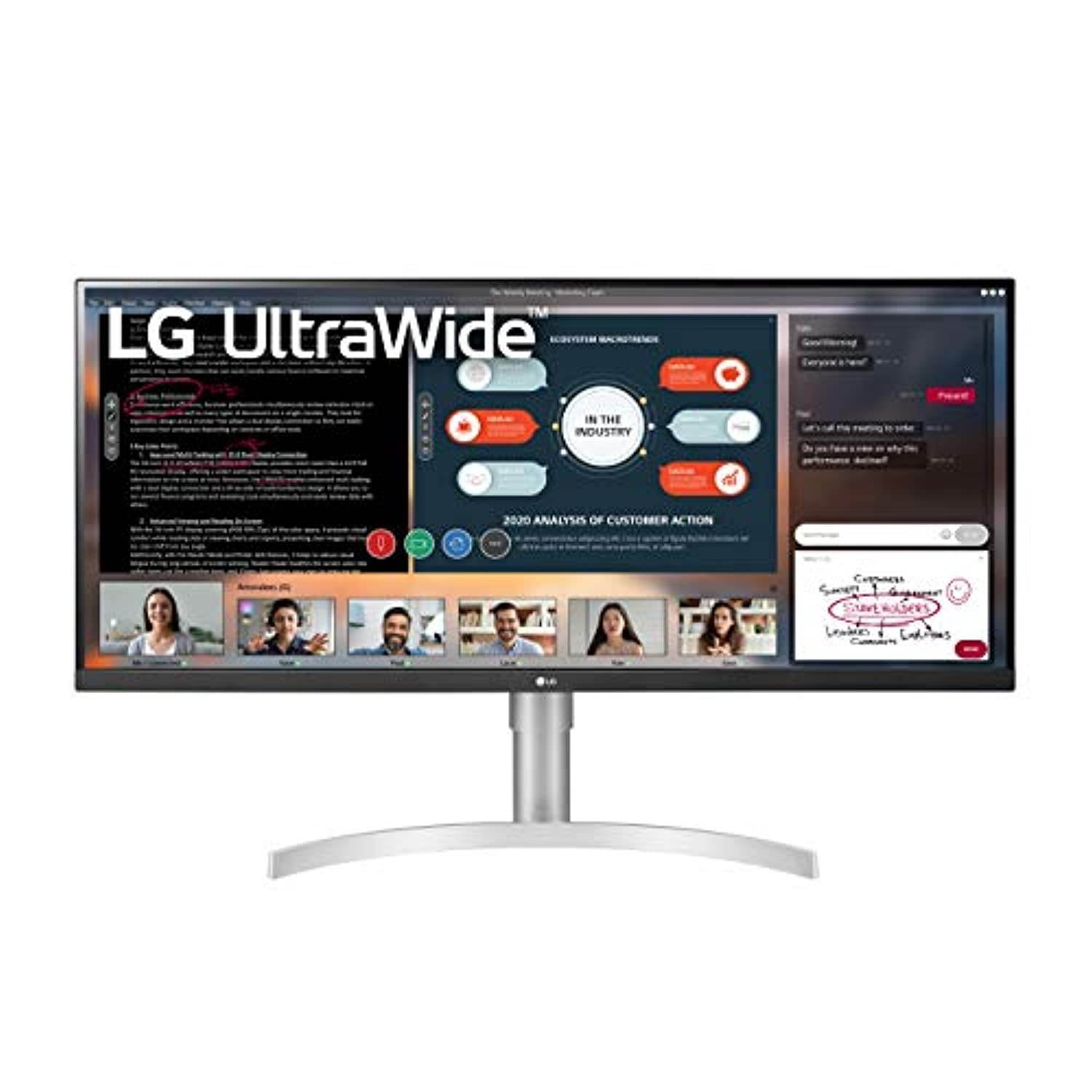 LG 34WN650-W 34-Inch 21:9 UltraWide Full HD (2560 x 1080) IPS Display with VESA DisplayHDR 400 and AMD FreeSync, Silver (34WN650-W)