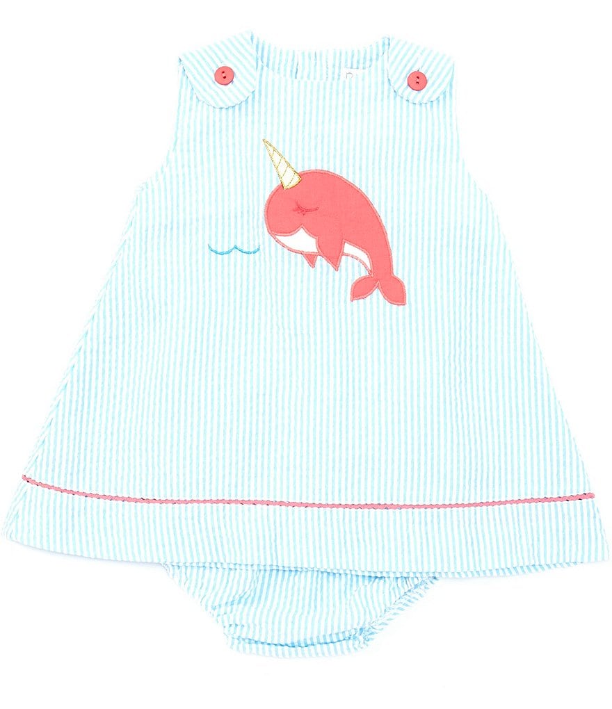 Petit Ami Baby Girls 3-24 Months Narwhal-Appliqued Seersucker A-Line Dress