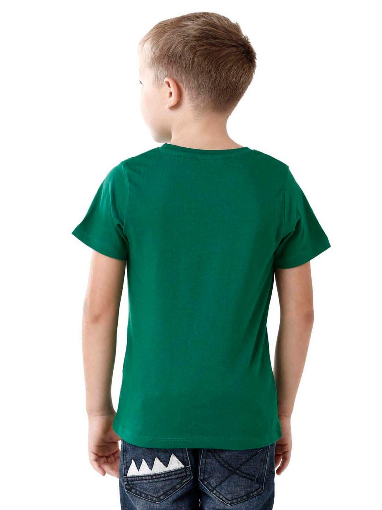 Kate & Oscar Kids Green Cotton Printed T-Shirt