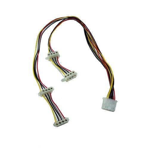 Akust L-shape Big-4-pin Male to 2 x 4pin Female Power Cable 22 Inch 5 PCS