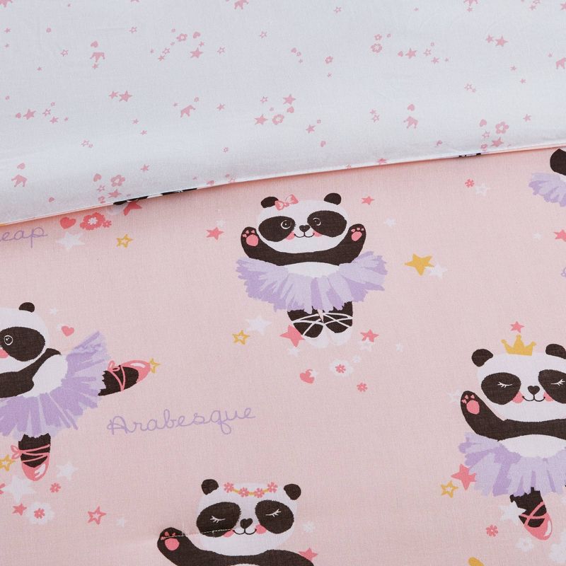 Full/Queen Patty Ballerina Panda Cotton Comforter Set Pink